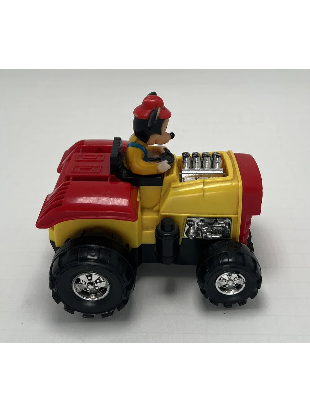 Vintage 1980's Illco Disney Mickey Gyro Powered Tractor Toy Hot Rod